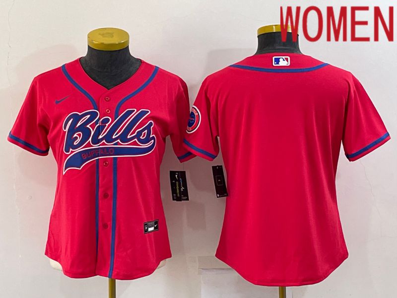 Women Buffalo Bills Blank Red 2022 Nike Co branded NFL Jersey->women nfl jersey->Women Jersey